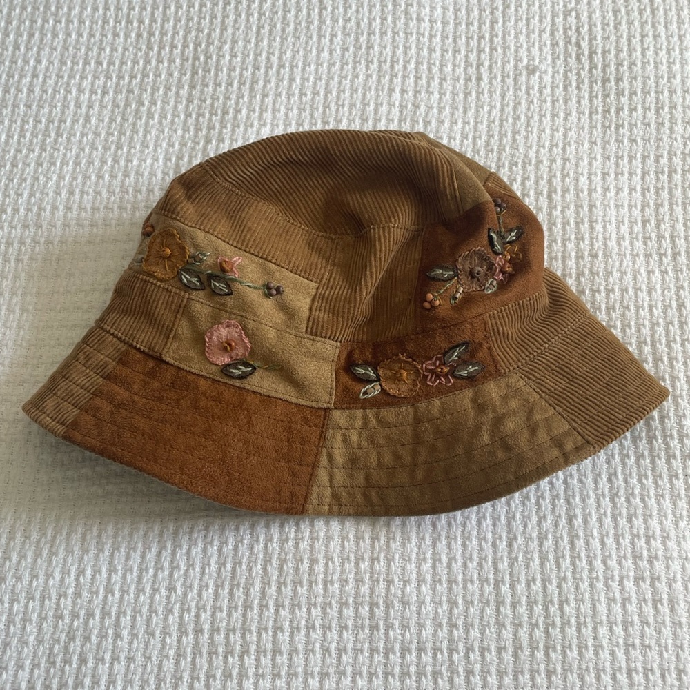 Embroidered Patchwork Bucket Hat